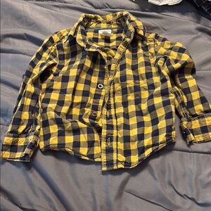 Kids Yellow and Blue Checkered Shirt